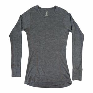 WoolX Merino Top Women's Medium Gray Long Sleeve Base Layer 100% Australian Wool